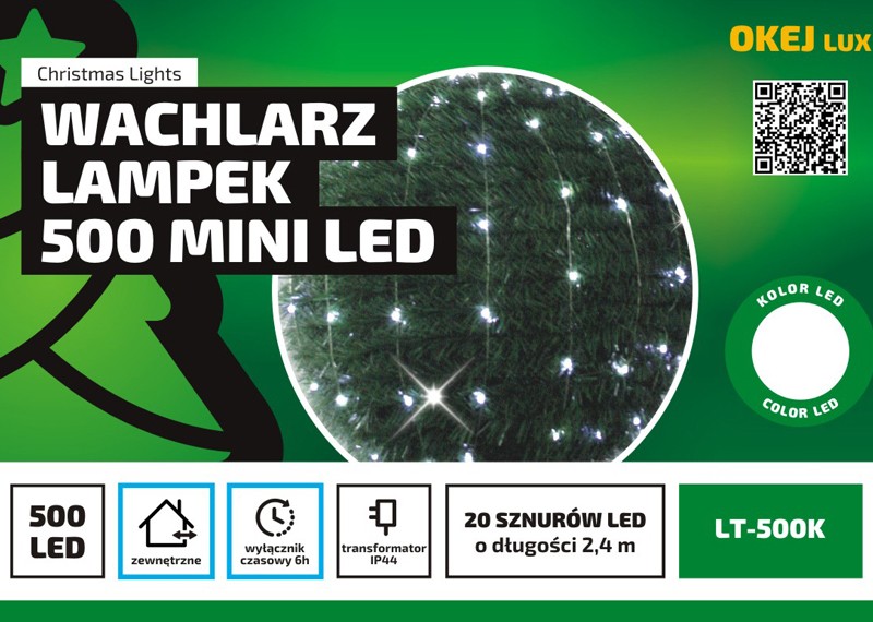 Lampki na druciku Lampki choinkowe 50m zewnętrzne 500 LED Światło stałe - Zimny Biały 2 Lampki na druciku Lampki choinkowe 50m zewnętrzne 500 LED Światło stałe - Zimny Biały 24