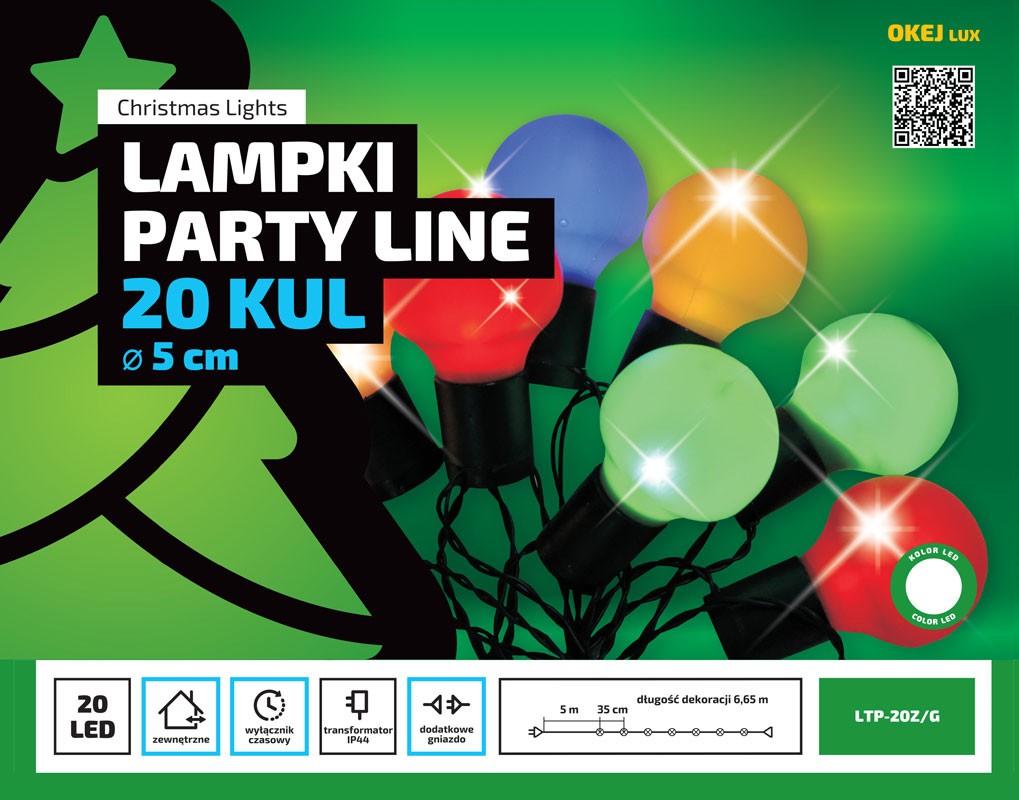 Lampki ogrodowe girlandy ogrodowe 6,65 zewnętrzne 20 LED Światło stałe - Zimny Biały 1