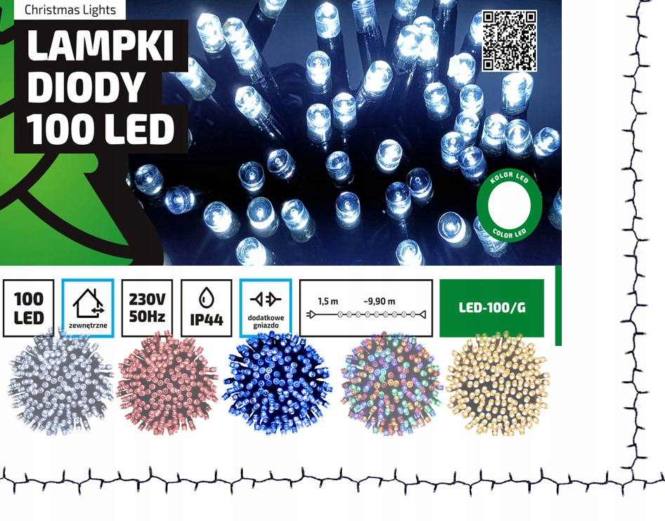 Lampki choinkowe łańcuch led Profesjonalne Oświetlenie Świąteczne 10 metrów zewnętrzne 100 LED z gniazdem - Światło stałe - Niebieski 2 Lampki choinkowe łańcuch led Profesjonalne Oświetlenie Świąteczne 10 metrów zewnętrzne 100 LED z gniazdem - Światło stałe - Niebieski 20