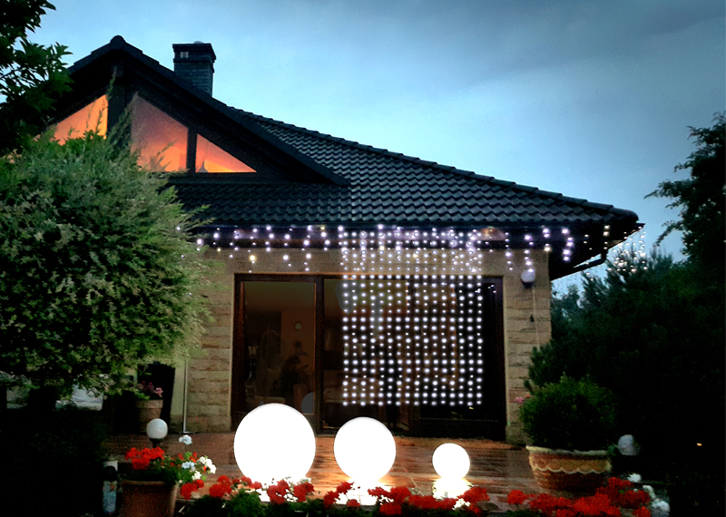 Kurtyna led oświetlenie świąteczne 2,2 zewnętrzne 450 LED z gniazdem - Programator 8 funkcji - Zimny Biały 11 Kurtyna led oświetlenie świąteczne 2,2 zewnętrzne 450 LED z gniazdem - Programator 8 funkcji - Zimny Biały 31