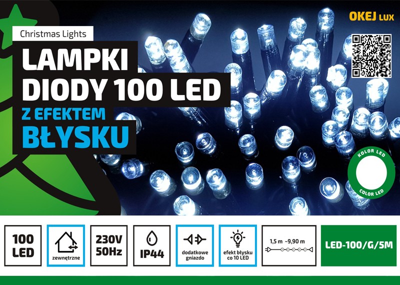 Lampki choinkowe Profesjonalne Oświetlenie Świąteczne 10m zewnętrzne 100 LED z gniazdem - Flash - Niebieski 2 Lampki choinkowe Profesjonalne Oświetlenie Świąteczne 10m zewnętrzne 100 LED z gniazdem - Flash - Niebieski 20
