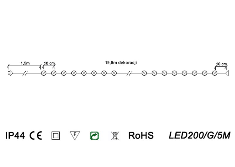 Lampki choinkowe Profesjonalne Oświetlenie Świąteczne 20 metrów zewnętrzne 200 LED z gniazdem - Flash - Zimny Biały 3 Lampki choinkowe Profesjonalne Oświetlenie Świąteczne 20 metrów zewnętrzne 200 LED z gniazdem - Flash - Zimny Biały 21