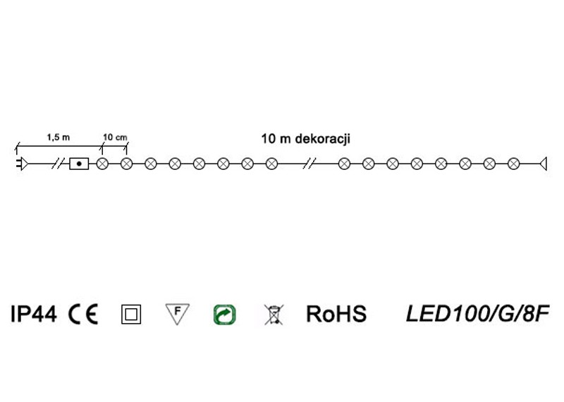 Lampki choinkowe łańcuch led Profesjonalne Oświetlenie Świąteczne 10 metrów zewnętrzne 100 LED z gniazdem - Światło stałe - Multikolor 3 Lampki choinkowe łańcuch led Profesjonalne Oświetlenie Świąteczne 10 metrów zewnętrzne 100 LED z gniazdem - Światło stałe - Multikolor 21