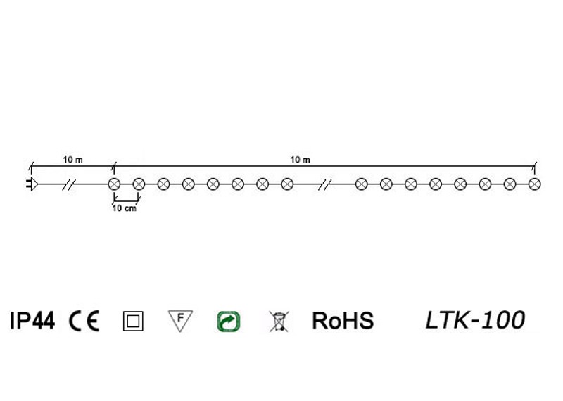 Lampki perełki lampki choinkowe 10m zewnętrzne 100 LED Światło stałe - Multikolor 3 Lampki perełki lampki choinkowe 10m zewnętrzne 100 LED Światło stałe - Multikolor 25