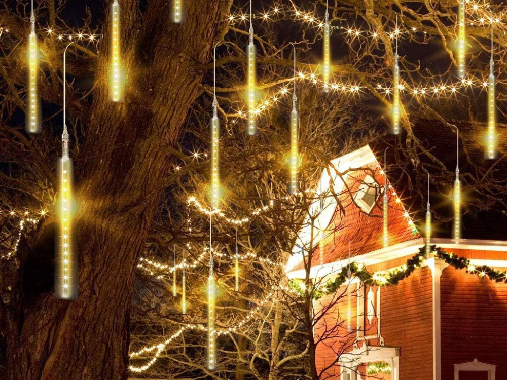 Sople LED deszcz metorytów 2m wewnętrzne 80 LED Światło stałe - Niebieski 4 Sople LED deszcz metorytów 2m wewnętrzne 80 LED Światło stałe - Niebieski 28