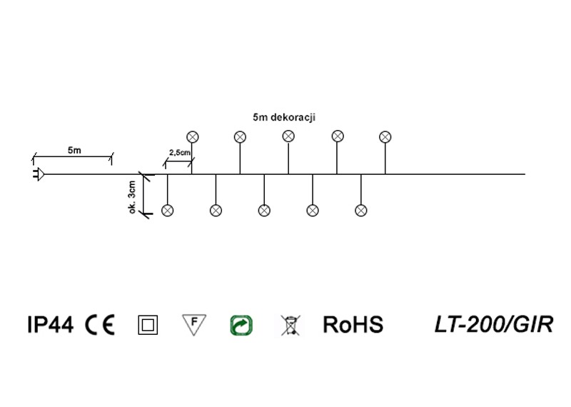 Girlandy świetlne oświetlenie świąteczne 5 metrów zewnętrzne 200 LED Światło stałe - Zimny Biały 3 Girlandy świetlne oświetlenie świąteczne 5 metrów zewnętrzne 200 LED Światło stałe - Zimny Biały 23