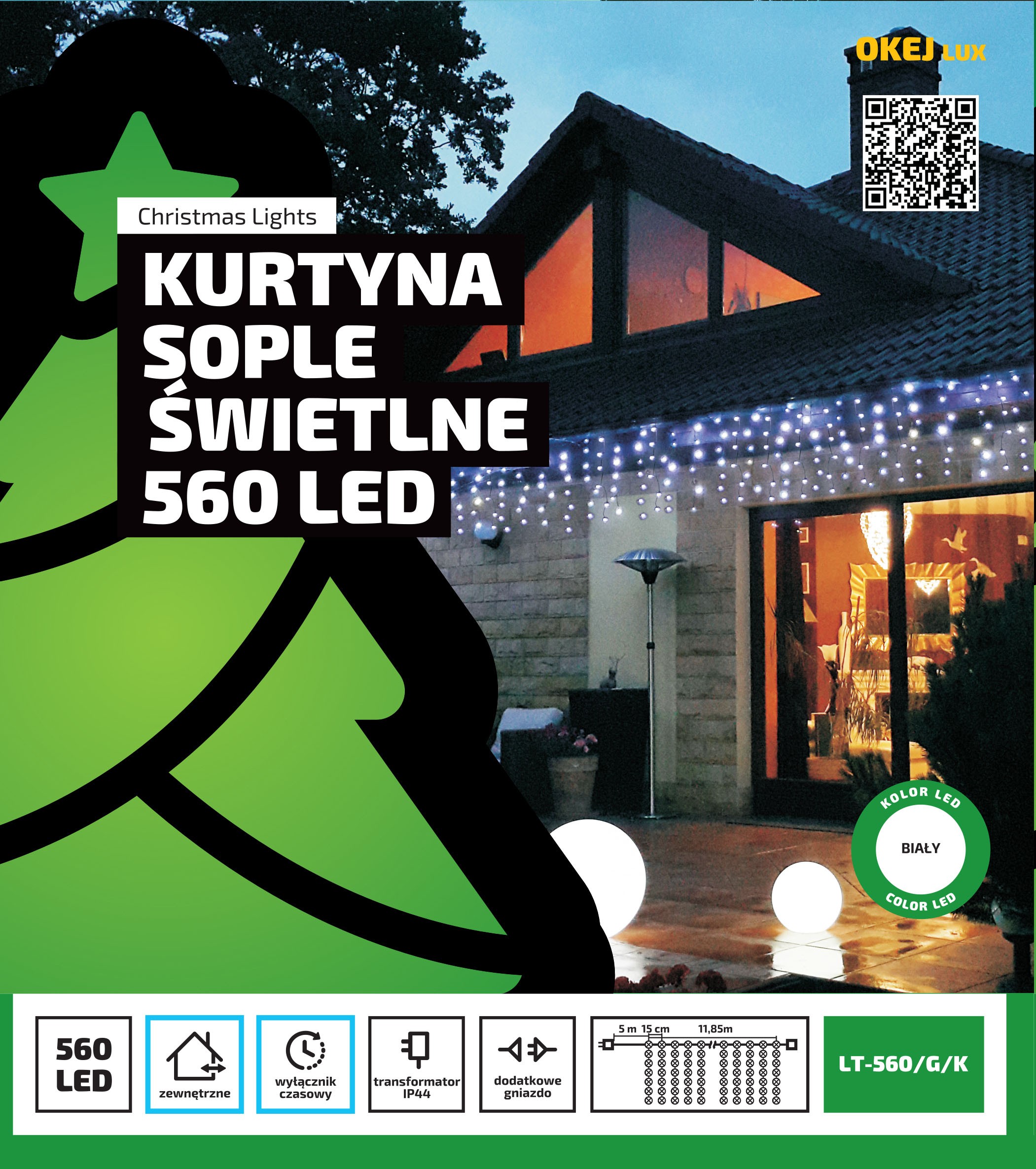 Sople LED Oświetlenie Świąteczne 11 85m Zewnętrzne 560 LED z gniazdem - Flash - Ciepły Biały 2 Sople LED Oświetlenie Świąteczne 11 85m Zewnętrzne 560 LED z gniazdem - Flash - Ciepły Biały 22