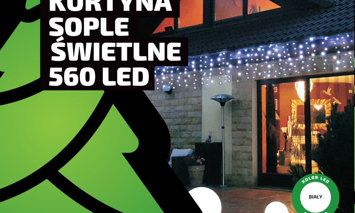 Sople LED Oświetlenie Świąteczne 11 85m Zewnętrzne 560 LED z gniazdem - Flash - Zimny Biały