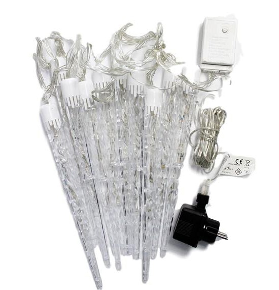 Sople LED deszcz metorytów 3,4m wewnętrzne 40 LED Programator 8 funkcji - Zimny Biały 11 Sople LED deszcz metorytów 3,4m wewnętrzne 40 LED Programator 8 funkcji - Zimny Biały 35