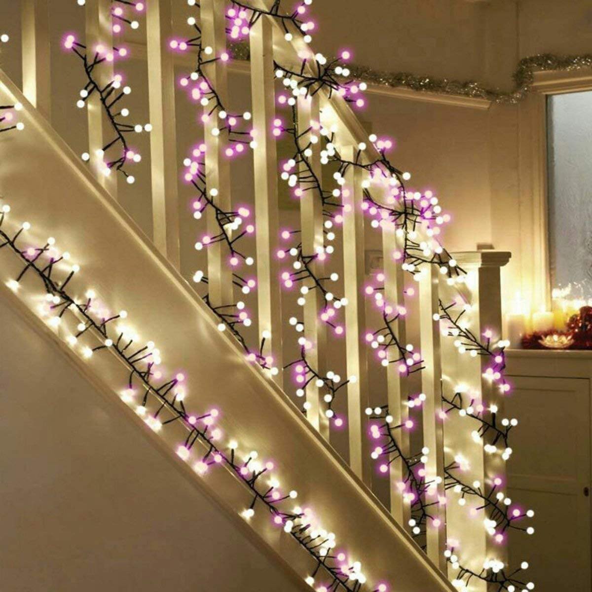 Girlanda led lampki choinkowe 4m zewnętrzne 400 LED Światło stałe - Różowy + Zielony 16 Girlanda led lampki choinkowe 4m zewnętrzne 400 LED Światło stałe - Różowy + Zielony 48