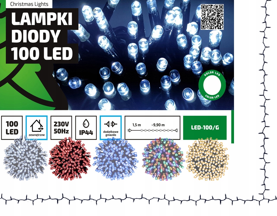 Lampki choinkowe łańcuch led Profesjonalne Oświetlenie Świąteczne 10 metrów zewnętrzne 100 LED z gniazdem - Światło stałe - Czerwony 2 Lampki choinkowe łańcuch led Profesjonalne Oświetlenie Świąteczne 10 metrów zewnętrzne 100 LED z gniazdem - Światło stałe - Czerwony 20