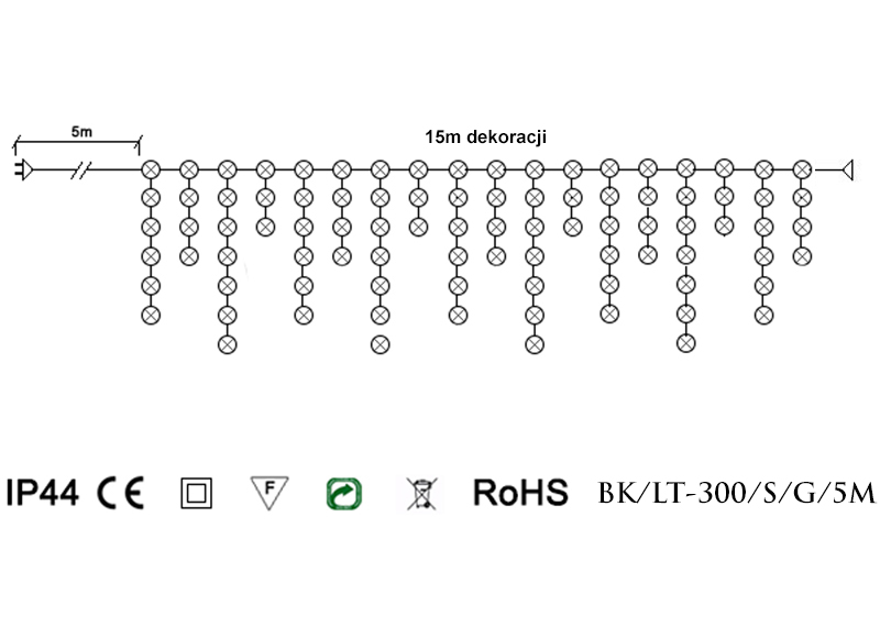 Sople LED Oświetlenie Świąteczne 14,5m Zewnętrzne 300 LED z gniazdem - Flash - Ciepły Biały 3 Sople LED Oświetlenie Świąteczne 14,5m Zewnętrzne 300 LED z gniazdem - Flash - Ciepły Biały 21