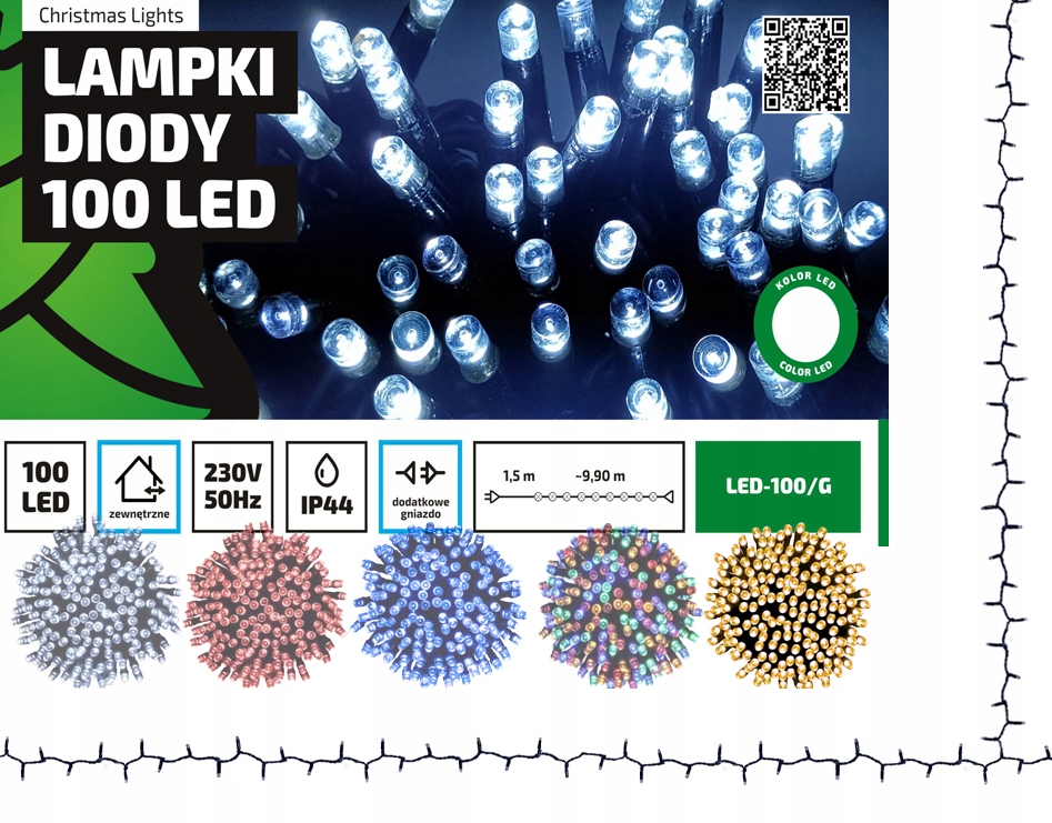 Lampki choinkowe łańcuch led Profesjonalne Oświetlenie Świąteczne 10 metrów zewnętrzne 100 LED z gniazdem - Światło stałe - Ciepły Biały 2 Lampki choinkowe łańcuch led Profesjonalne Oświetlenie Świąteczne 10 metrów zewnętrzne 100 LED z gniazdem - Światło stałe - Ciepły Biały 20