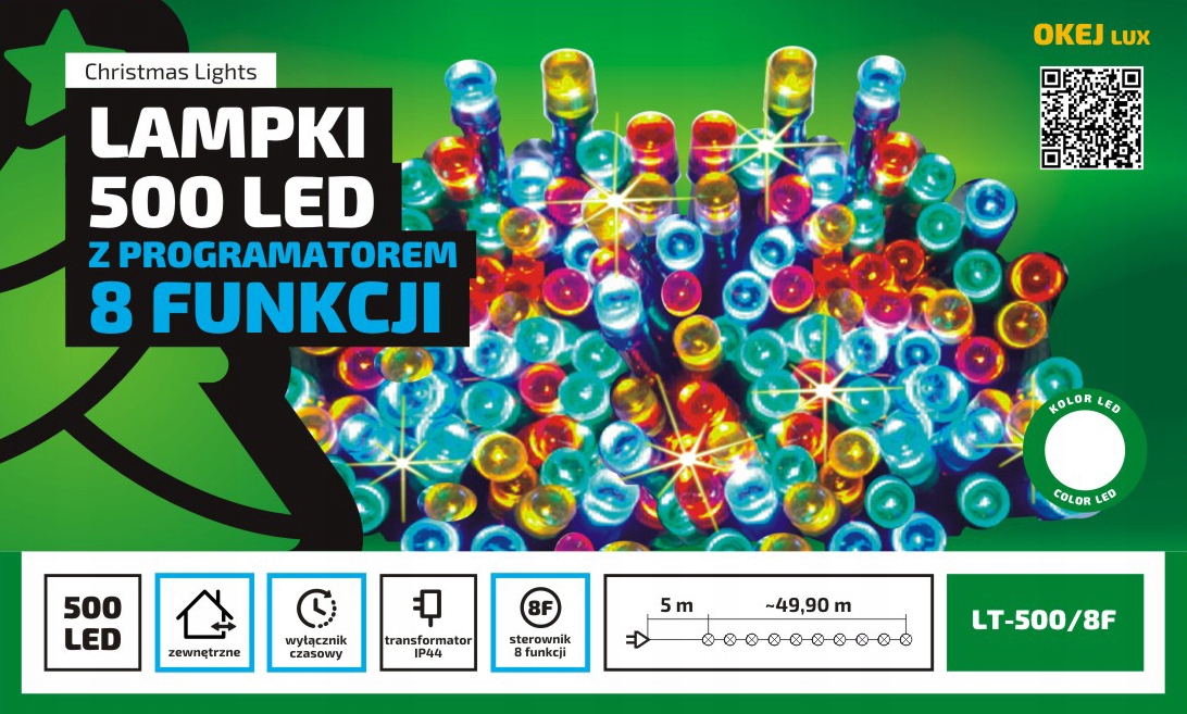 Lampki choinkowe łańcuch led 50 metrów zewnętrzne 500 LED Programator 8 funkcji - Ciepły Biały 2 Lampki choinkowe łańcuch led 50 metrów zewnętrzne 500 LED Programator 8 funkcji - Ciepły Biały 20