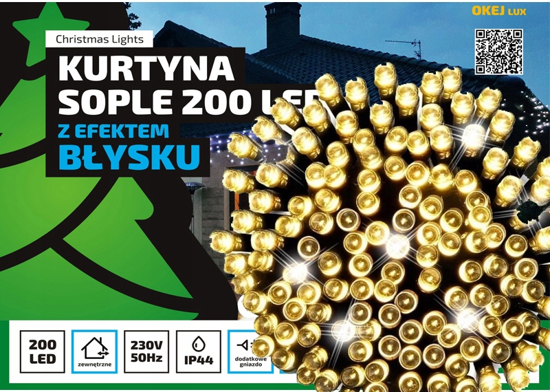 Sople LED Profesjonalne Oświetlenie Świąteczne 8,75 Metra Zewnętrzne 200 LED z gniazdem - Flash - Ciepły Biały 2 Sople LED Profesjonalne Oświetlenie Świąteczne 8,75 Metra Zewnętrzne 200 LED z gniazdem - Flash - Ciepły Biały 20