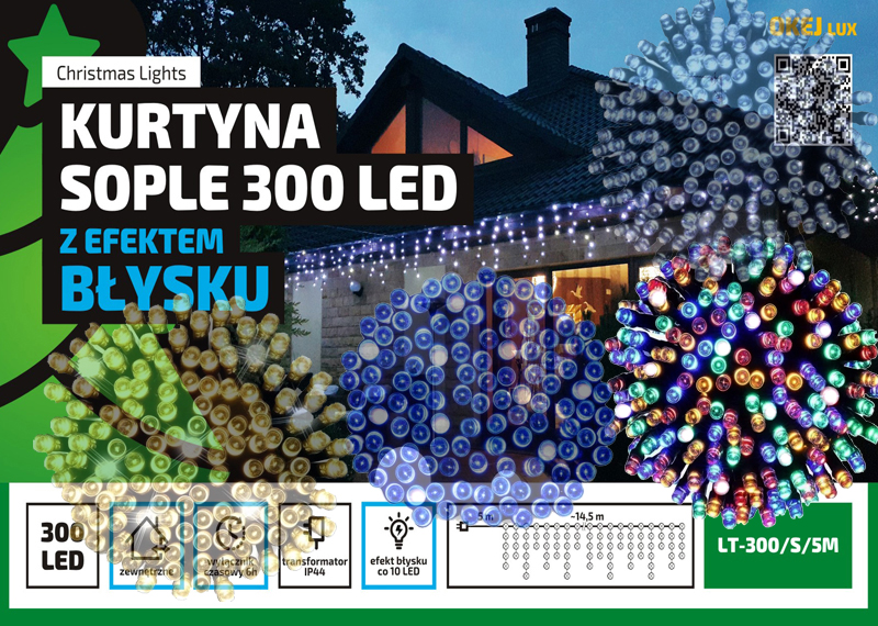 Sople LED Oświetlenie Świąteczne 14,5m Zewnętrzne 300 LED Flash - Multikolor 2 Sople LED Oświetlenie Świąteczne 14,5m Zewnętrzne 300 LED Flash - Multikolor 20